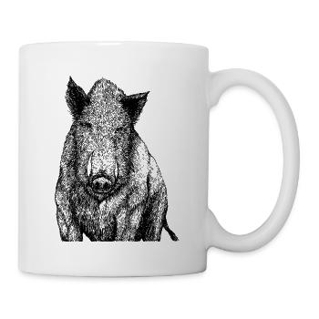 Powerful wild boar - Mug - white - Right