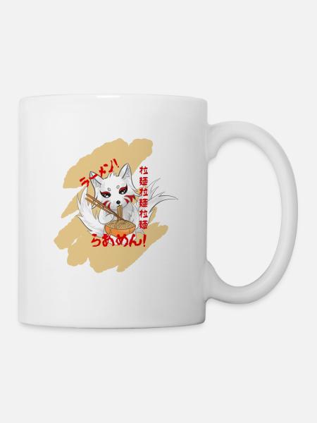 Japanischer Fuchs Ramen Nudeln - Tasse - Weiß