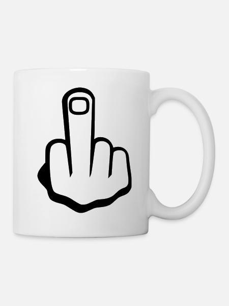 Mittelfinger - Tasse - Weiß