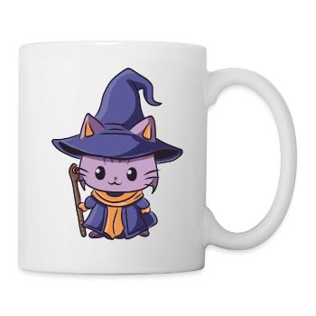 Schwarz Magier Katze - Tasse - Weiß - Rechts