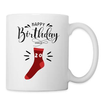Happy Birthday Cool Sock - 20th Birthday - Mug - white - Right