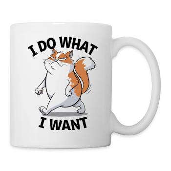 Selbstbewusste Katze: Ich mache, was ich will - Tasse - Weiß - Rechts