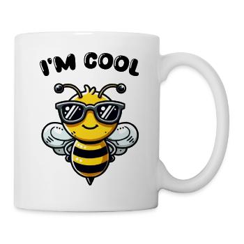 biene comic sonnenbrille - Tasse - Weiß - Rechts