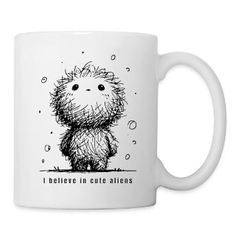 I believe in cute aliens funny minimalist - Mug - white - Right