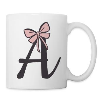 Initial letter A ribbon - Mug - white - Right