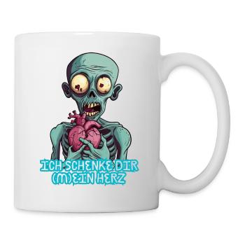 Ich schenke dir mein Herz - Zombie Liebe Partner - Tasse - Weiß - Rechts