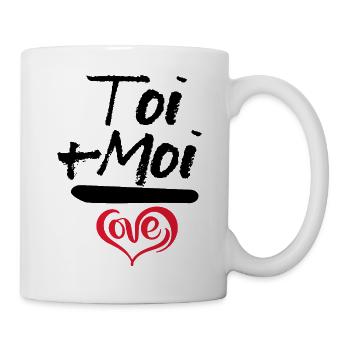 Toi plus moi égale amour. Toi+moi=love - Mug blanc - blanc - Droite