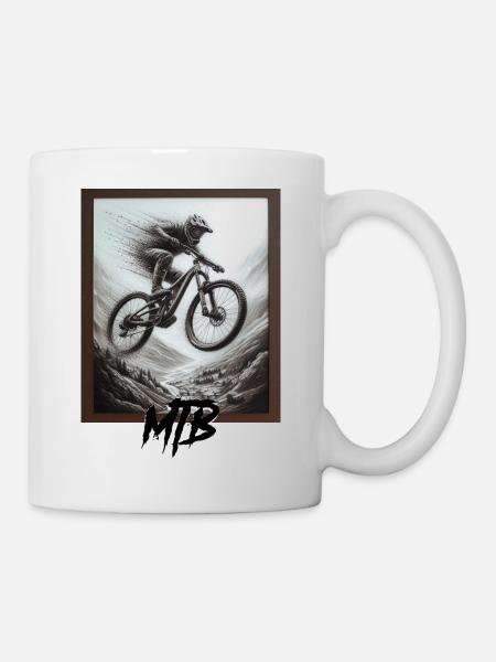 MTB-Fahrrad - Tasse - Weiß