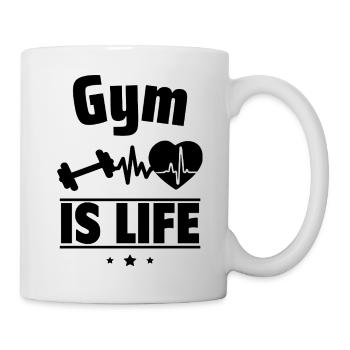 Krafttraining ist das Leben - Tasse - Weiß - Rechts