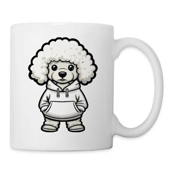 Pudel Hund Lustig - Tasse - Weiß - Rechts