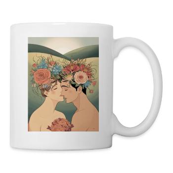Lovers and flowers - Mug - white - Right