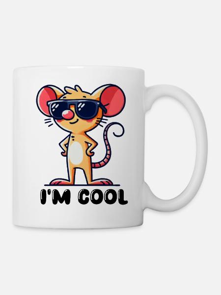 maus cool - Tasse - Weiß
