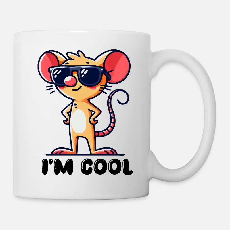 maus cool - Tasse - Weiß