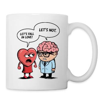 Liebe und Hirn - Tasse - Weiß - Rechts