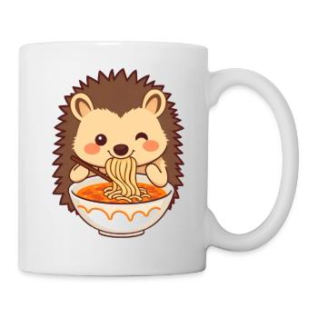 Ein süßer Igel mag Nudelsuppe - Tasse - Weiß - Rechts