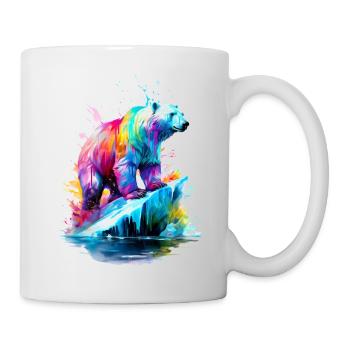 Ours polaire peint sur une île flottante - Mug blanc - blanc - Droite