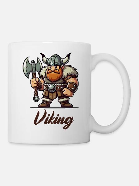 wikinger comic - Tasse - Weiß