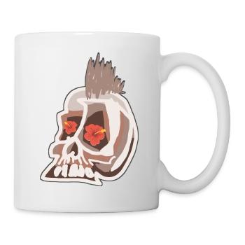 Punk Skull with Flowers - Mug - white - Right