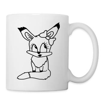 renard femelle fille jolie arc femme belle - Mug blanc - blanc - Droite