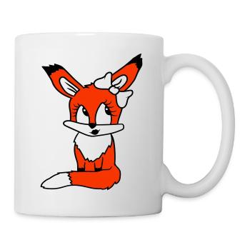 renard femelle fille jolie arc femme belle - Mug blanc - blanc - Droite