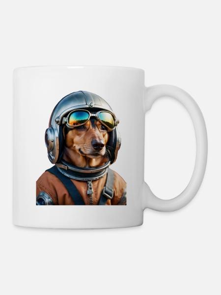 Space Dachshund | Dog in space - Mug - white