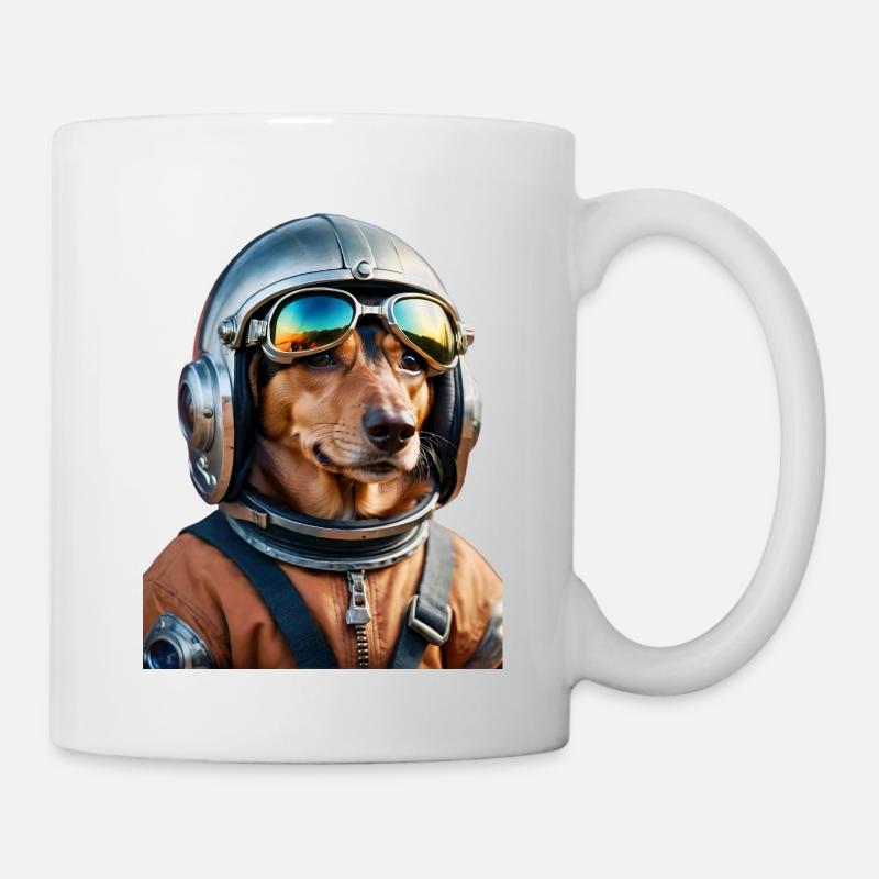Weltraum-Dackel | Hund im All - Tasse - Weiß