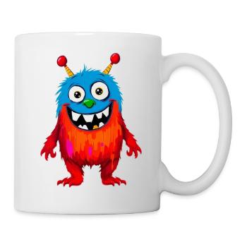 Bunte Monsterkunst - Niedlicher & verspielter Charakter - Tasse - Weiß - Rechts