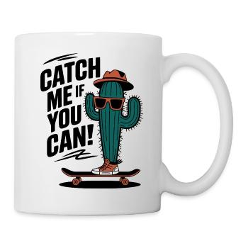 Attrapez-moi si vous le pouvez ! Cactus Skateboarder - Mug blanc - blanc - Droite