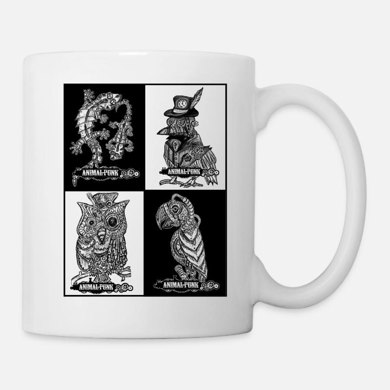 AnimalPunk amis ailés et grimpeurs SteamPunk - Mug blanc - blanc