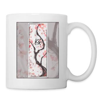 Sakura Sumi-e Kanji - Mug blanc - blanc - Droite