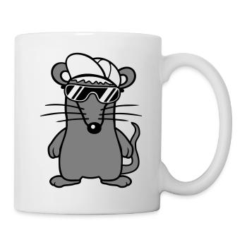Souris Lunettes de soleil Cool Cappy Cap Chapeau Adolescents - Mug blanc - blanc - Droite