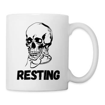 Resting skull - Mug - white - Right