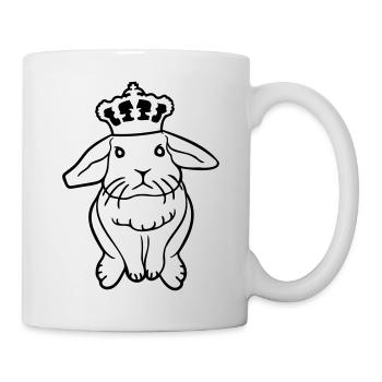 Royal Bunny Crown King Queen Prince Princess - Mug - white - Right