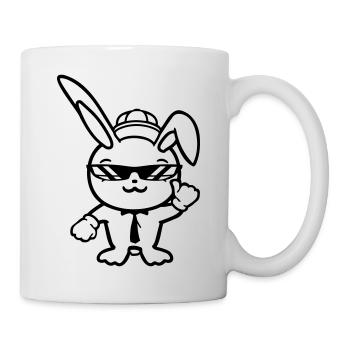 Lunettes de soleil lapin Cappy cravate Cool Hat Comic - Mug blanc - blanc - Droite