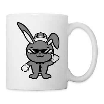 Lunettes de soleil lapin Cappy cravate Cool Hat Comic - Mug blanc - blanc - Droite