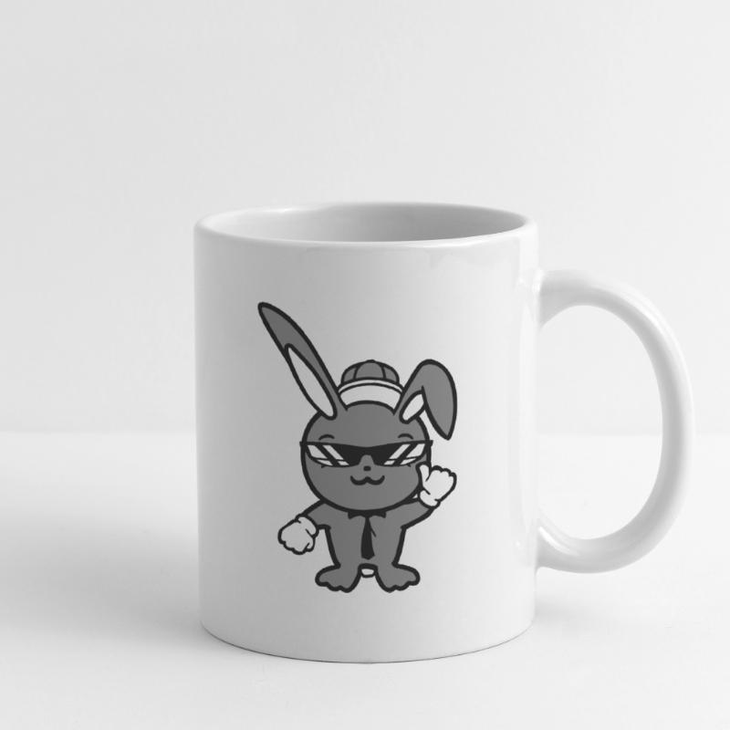 Lunettes de soleil lapin Cappy cravate Cool Hat Comic Mug blanc