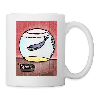 Wal im Aquarium - Tasse - Weiß - Rechts