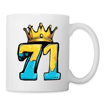 71 Nombre Couronne - Mug blanc - blanc - Droite