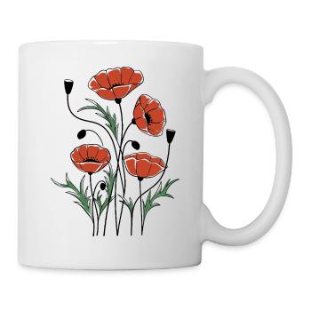 Von Matisse inspirierte Mohnblumen - Tasse - Weiß - Rechts