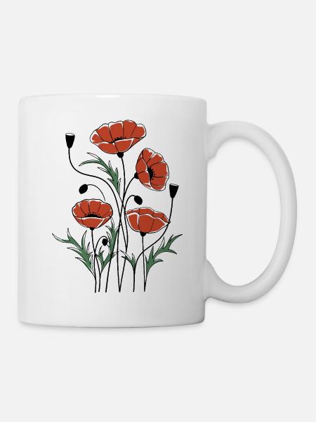 Coquelicots Matisse inspiré - Mug blanc - blanc