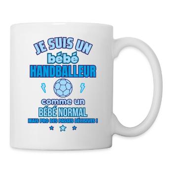 Bébé Handballeur Cadeau de naissance Drôle - Mug blanc - blanc - Droite
