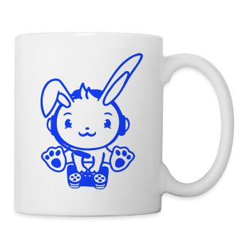 Hase spielt Controller Konsole Headset Gamer Nerd - Tasse - Weiß - Rechts
