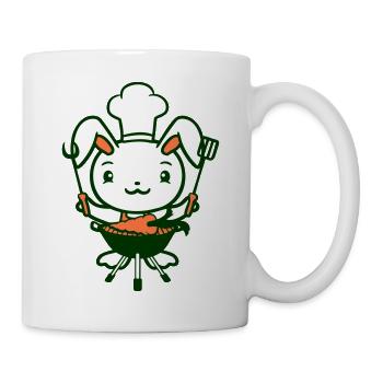 Hase Karotte Grillen BBQ Grill Möhre lecker Gemüse - Tasse - Weiß - Rechts