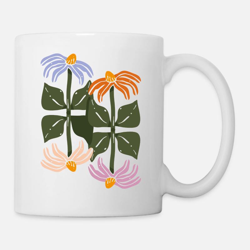 Four Flowers Illustration - Mug - white