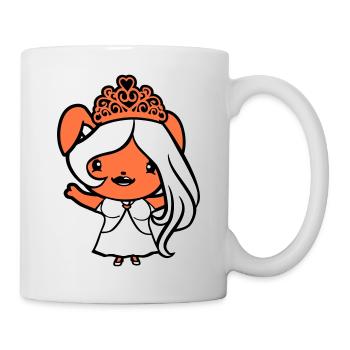 Lapin Princesse Reine Couronne Ondulant De Jolis Cheveux - Mug blanc - blanc - Droite