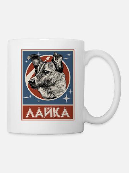 Soviet Space Dog Laika - Mug - white