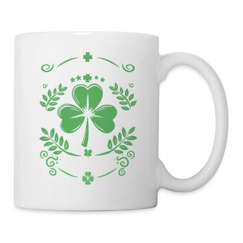 T-shirt Trèfle de la Saint-Patrick – Lucky Clover - Mug blanc - blanc - Droite