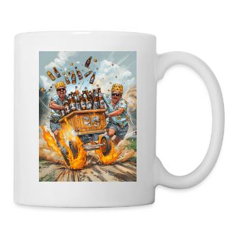 Männer saufen Bier Geschenk - Tasse - Weiß - Rechts