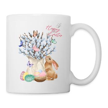 Joyeuses Pâques - Saule aux œufs de Pâques - Mug blanc - blanc - Droite