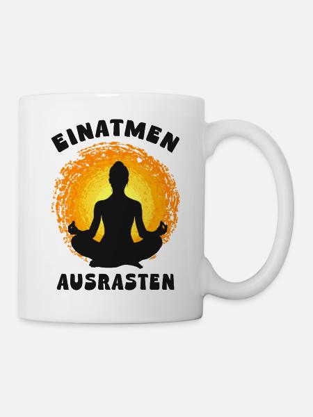 Einatmen Ausrasten - Tasse - Weiß